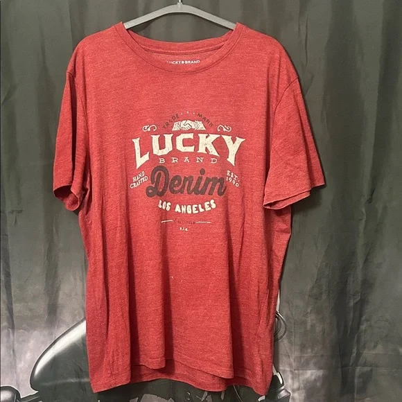 Lucky Brand Red Graphic Tee - Picture 1 of 8